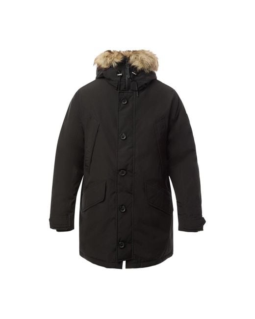 Polo Ralph Lauren Black Annex Insulated Faux Fur Hood Parka for men