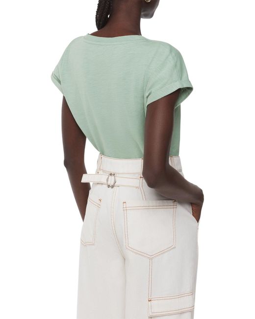 Whistles Green Women's Willa V Neck Cap Sleeve Tee