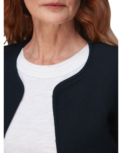 Whistles Blue Women's Collarless Jersey Jacket