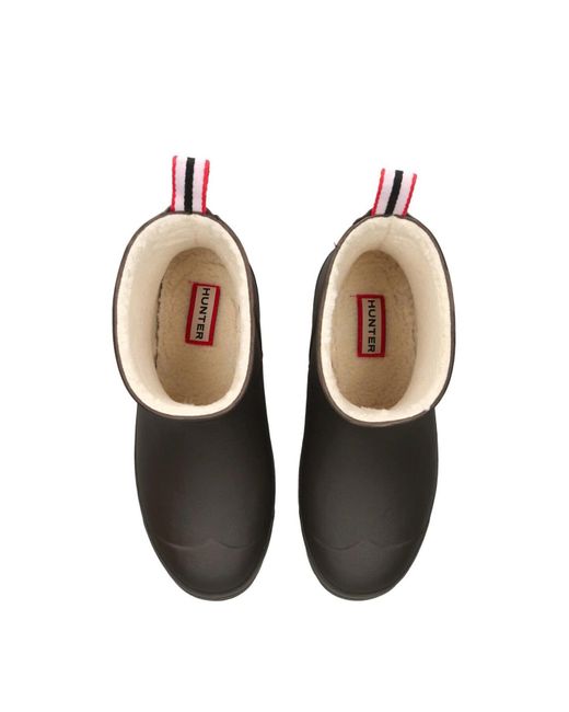 Hunter White Play Shearling Insulated Short Wellington Boots B