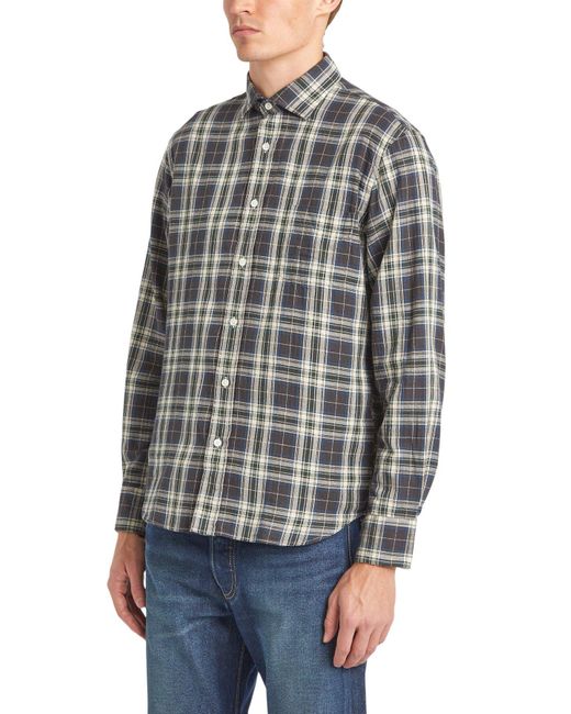 Hartford Gray Men's Paul Heringbone Check Shirt for men
