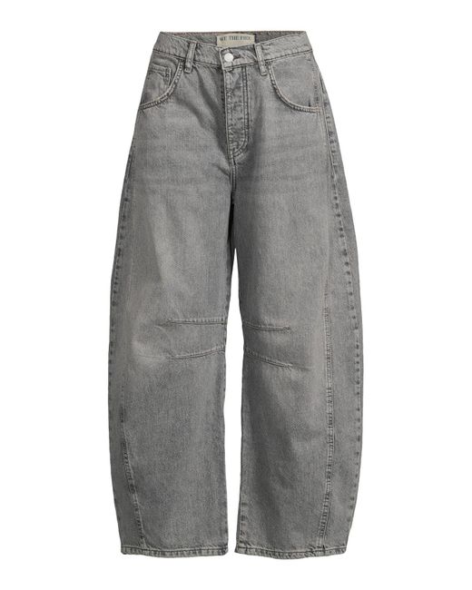 Free People Gray Women's We The Free Good Luck Mid-rise Barrel Jeans