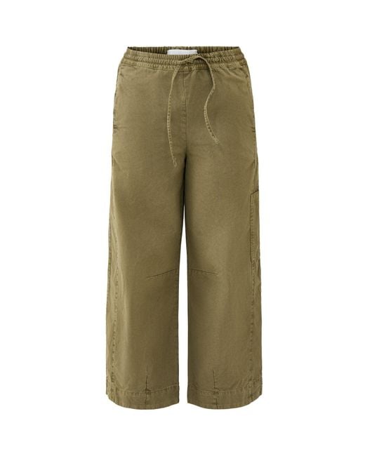 Damson Madder Green Felix Twill Wide Leg Trousers