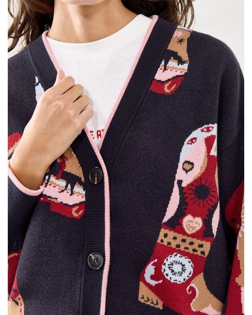 Never Fully Dressed Blue Cowboy Boots Cardigan