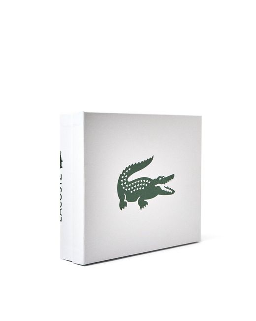 Lacoste Black Logo Beanie And Scarf Set for men