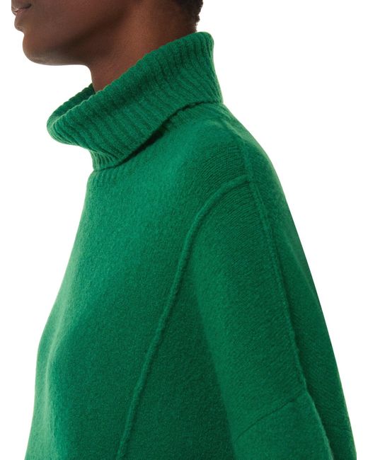 Whistles Green Women's Wool Mix Roll Neck Knit