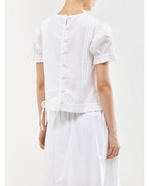 Damson Madder White Mabel Lace Insert Blouse