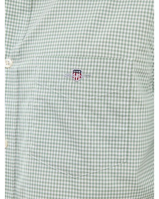 Gant Blue Classic Poplin Gingham Shirt for men