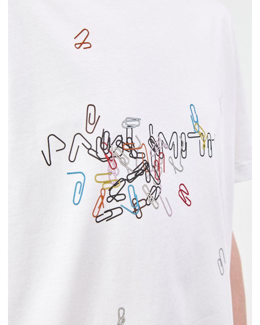 Paul Smith White Paperclips Graphic T-Shirt for men