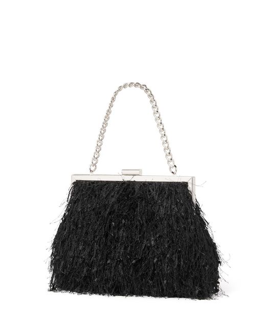Forever New Black Signature Francis Fluffy Frame Clutch Bag
