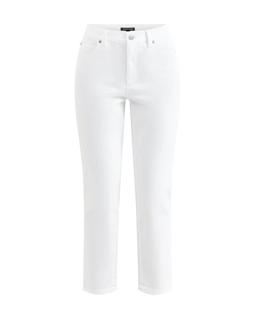 Eileen Fisher White High Waisted Slim Ankle Pant Jeans