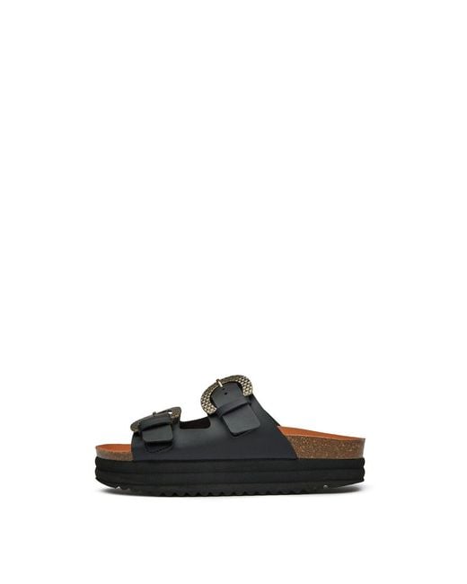 V.Gan Black Vegan Plum Footbed Reptile Sandals