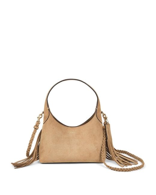 COACH Metallic Brooklyn Suede Shoulder Bag 23 With Fringe Detailing