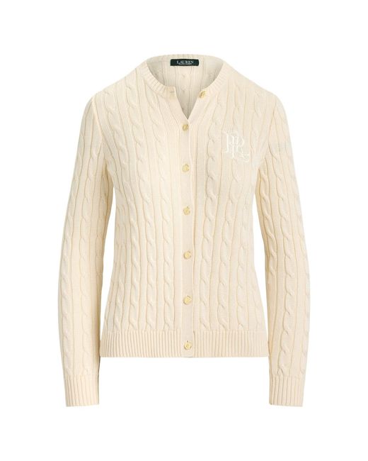 Ralph Lauren White Ralhan Crew Neck Cardigan Cream