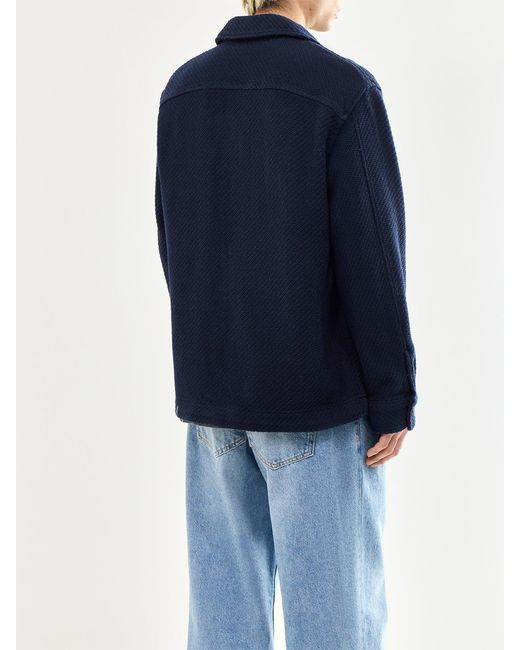 SELECTED Blue Structured Overshirt for men