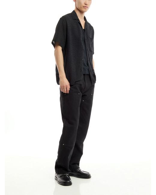 Portuguese Flannel Black Men's Modal Jacquard Abstract Pattern Short Sleeve Shirt for men