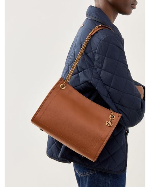 Polo Ralph Lauren Brown Bradley Md Shopper Tote Bag Tan