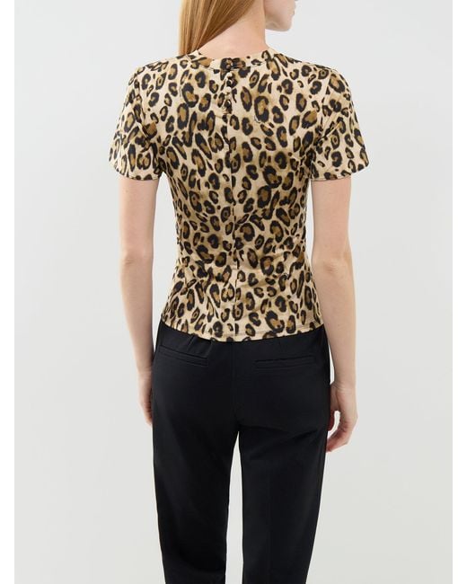 Marella White Matassa Spotted T-Shirt Camel