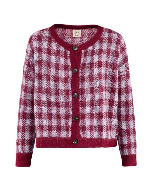 FRNCH Red Mohair & Aomori Cardigan