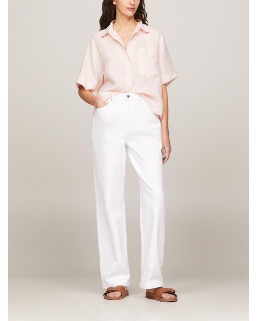 Tommy Hilfiger Pink Relaxed Fit Short Sleeve Shirt