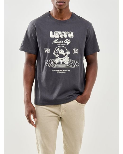 Levi's Gray Relaxed Fit Graphic T-Shirt for men
