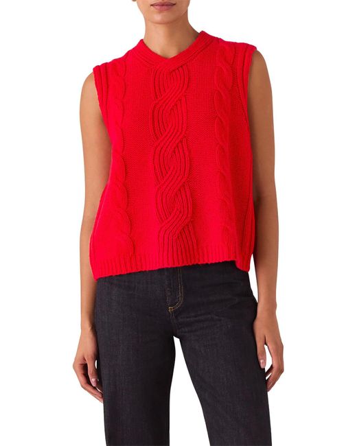 Whistles Red Cable Detail Knitted Tank