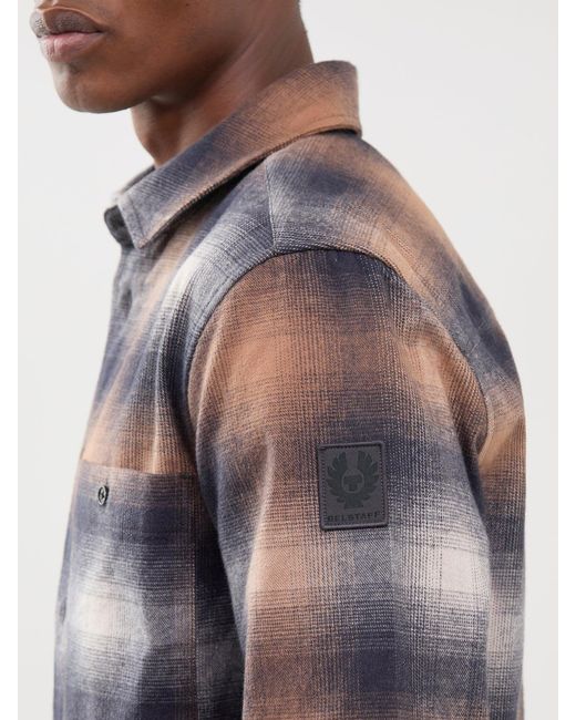 Belstaff Gray Outpost Brushed Flannel Shirt for men