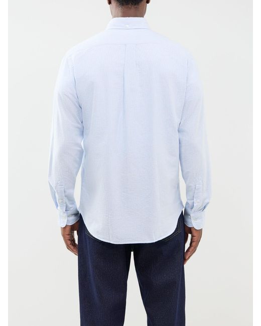 Hartford White Pitt Brushed Oxford Shirt for men