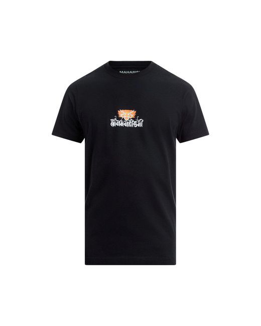 Maharishi Black Men's Abundance Dragon Circle T-shirt for men