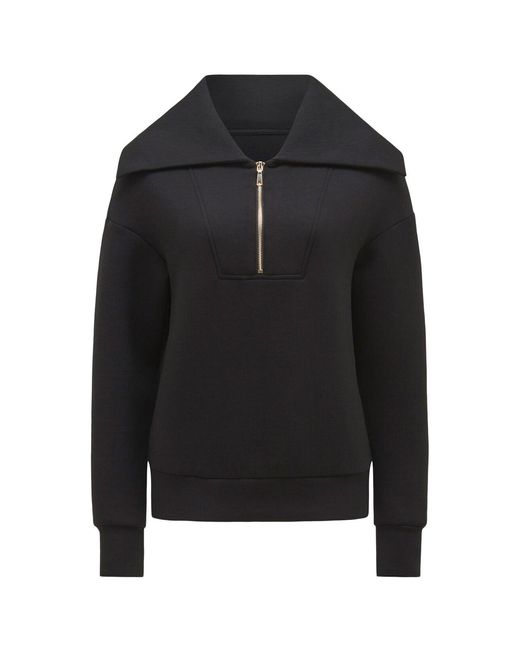 Forever New Black Women's Tiana Loungewear Zip Front Sweatshirt