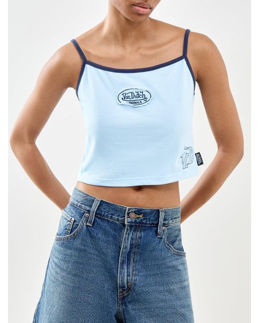 Von Dutch Blue Contrast Vest Top