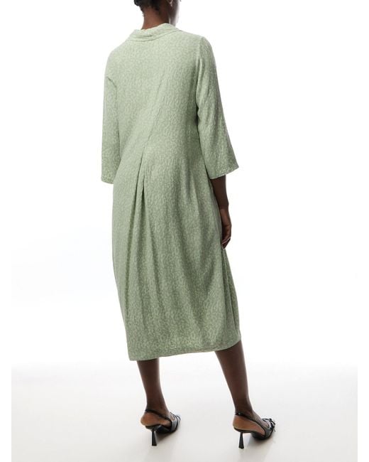 Sahara Green Abstract Textured Jacquard Dress