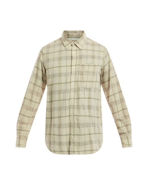 Norse Projects White Men's Algot Relaxed Textured Check Shirt for men