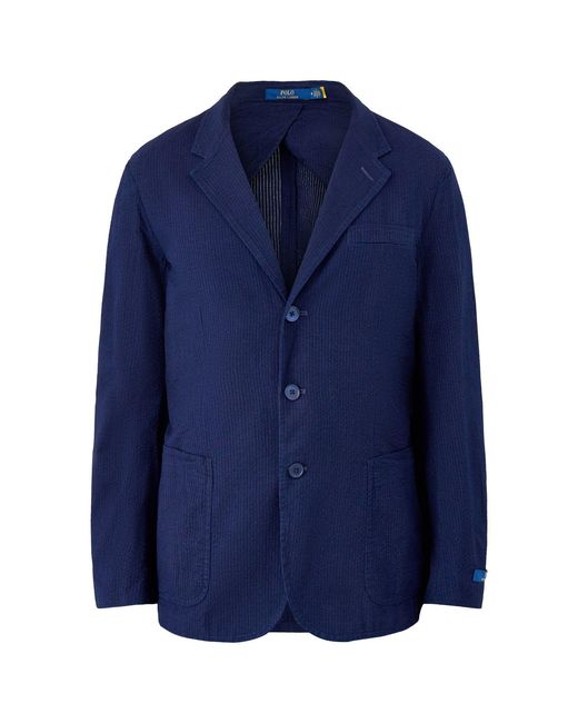 Polo Ralph Lauren Blue Seersucker Pinstripe Blazer for men