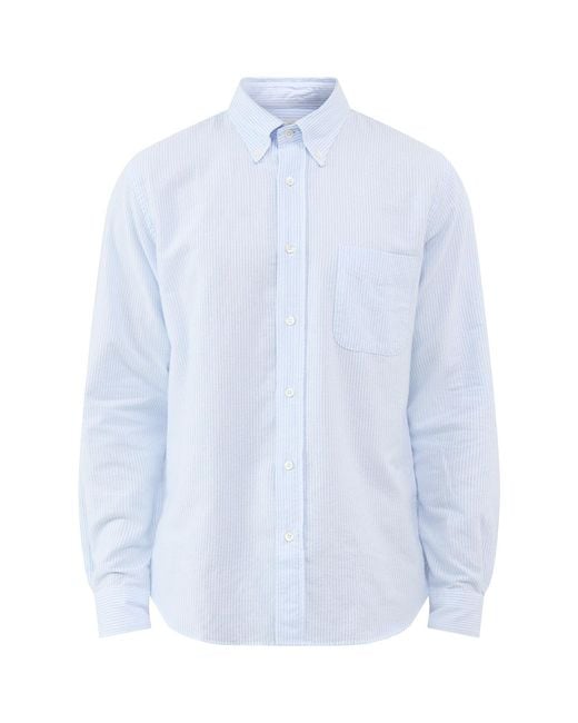 Hartford White Pitt Brushed Oxford Shirt for men