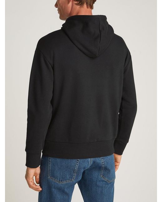 Calvin Klein Black Relaxed Hoodie With Nano Logo for men