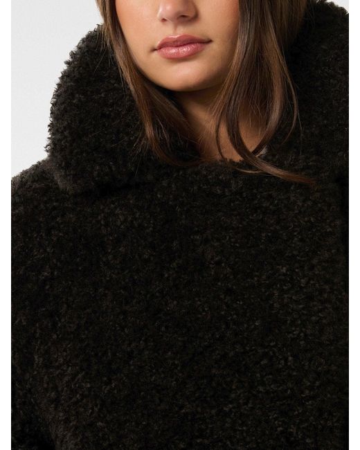 Forever New Black Women's Belle Faux Fur Aviator Jacket