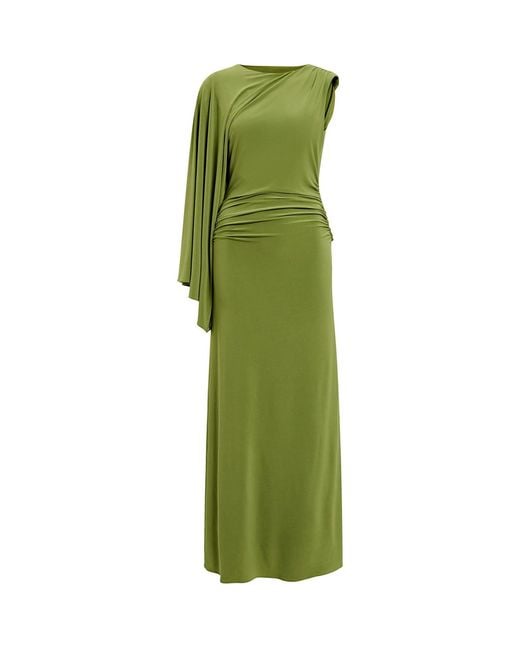Forever New Green Fleur Cape Shoulder Maxi Dress