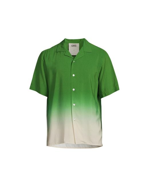 Oas Green Men's Beach Grade Viscose Shirt for men