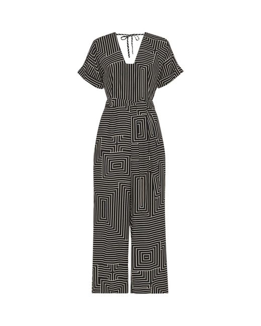 Whistles Gray Women's Angled Stripe Jumpsuit