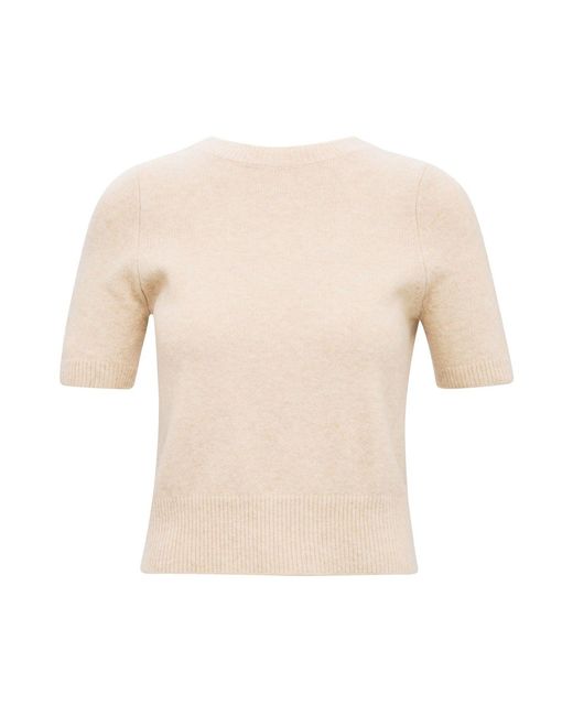Forever New White Estelle Short Sleeve Knitted T-Shirt
