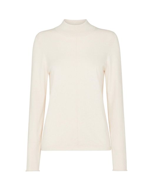Whistles White Mira Funnel Neck Knit