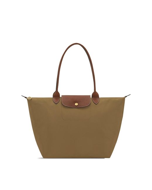 Longchamp Brown Le Pliage Original Shoulder Bag L