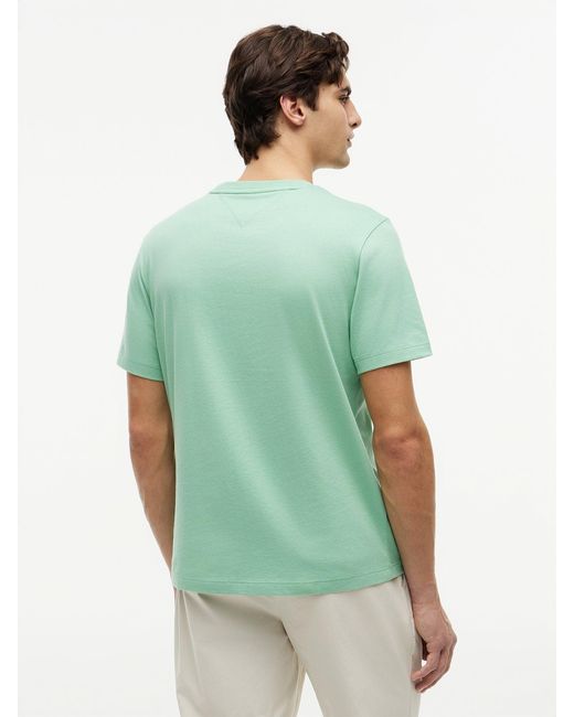 Tommy Hilfiger Green Flag Embroidery Crew Neck T-Shirt for men