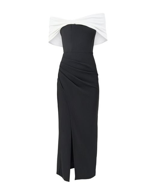 Club L London Black Eva Off The Shoulder Maxi Dress