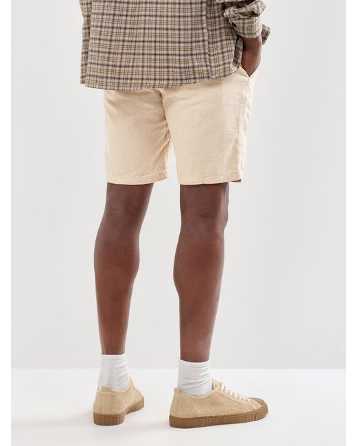 SELECTED Natural Brody Linen Blend Shorts for men