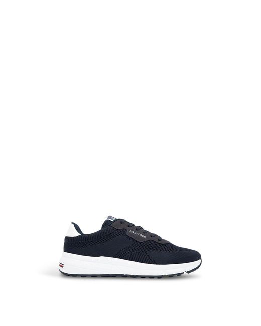 Tommy Hilfiger Blue Lightweight Rwb Knit Trainers for men