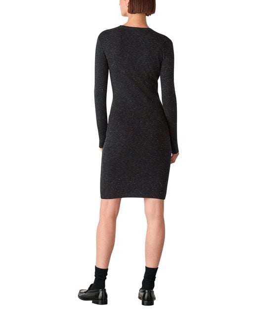 Whistles Black Annie Sparkle Short Knit Dress