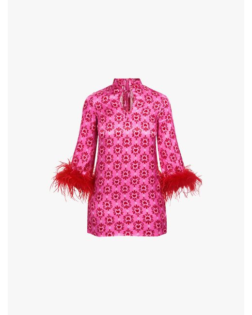 Kitri Pink Women's Carlotta Heart Print Mini Dress
