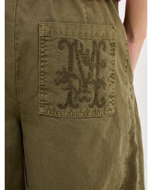 Damson Madder Green Felix Twill Wide Leg Trousers